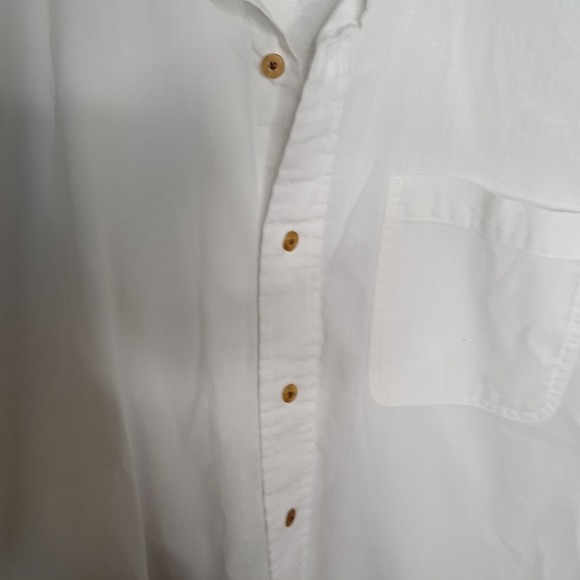 Windridge XL White Short Sleeve‎ Band Collar Casual Shirt Mens - Picture 6 of 7